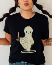 Load image into Gallery viewer, Halloween Gothic Ghost with Candle Comfort Colors® T-Shirt, Graphic Tee, Oversized print, Fall Tee