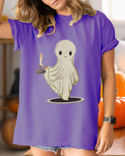 Load image into Gallery viewer, Halloween Gothic Ghost with Candle Comfort Colors® T-Shirt, Graphic Tee, Oversized print, Fall Tee