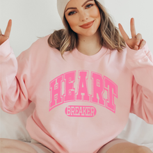 Load image into Gallery viewer, Valentine's Day Varsity Heart Breaker Unisex-Size Crewneck Sweatshirt Valentine's Day Gift for Her, Cozy Winter Pullover
