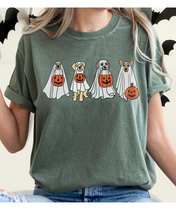 Load image into Gallery viewer, Halloween Trick or Treat Dogs Comfort Colors® T-Shirt, Women's Cute Retro Dogs Funny T-Shirt