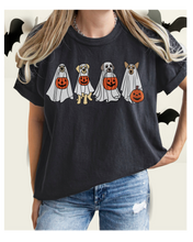 Load image into Gallery viewer, Halloween Trick or Treat Dogs Comfort Colors® T-Shirt, Women's Cute Retro Dogs Funny T-Shirt