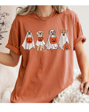 Load image into Gallery viewer, Halloween Trick or Treat Dogs Comfort Colors® T-Shirt, Women's Cute Retro Dogs Funny T-Shirt