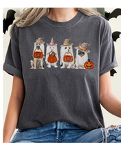 Load image into Gallery viewer, Halloween Trick or Treat Dogs Comfort Colors® T-Shirt, Women's Cute Retro Dogs Funny T-Shirt