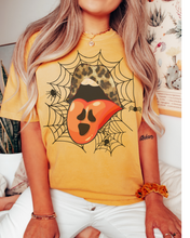 Load image into Gallery viewer, Halloween Comfort Colors® T-Shirt, Women's Halloween Design, Leopard Print Lips T-Shirt