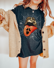 Load image into Gallery viewer, Halloween Comfort Colors® T-Shirt, Women's Halloween Design, Leopard Print Lips T-Shirt