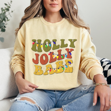 Load image into Gallery viewer, Comfort Colors Christmas Sweatshirt, Holly Jolly Babe Crewneck, Retro Warped Design, Gift for Her, Christmas Gift, Christmas Pullover