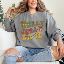 Load image into Gallery viewer, Comfort Colors Christmas Sweatshirt, Holly Jolly Babe Crewneck, Retro Warped Design, Gift for Her, Christmas Gift, Christmas Pullover