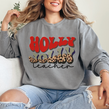 Load image into Gallery viewer, Comfort Colors Christmas Sweatshirt, Women's Unisex-Sized Teacher Pullover, Cozy Gift for Teacher, Graduation Grad Gift, Retro Christmas