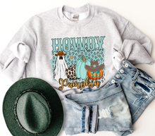 Load image into Gallery viewer, Women's Howdy Pumpkin Sweatshirt, Cute Halloween Crewneck Pullover