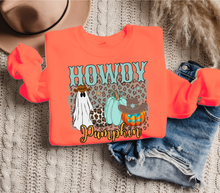 Load image into Gallery viewer, Women's Howdy Pumpkin Sweatshirt, Cute Halloween Crewneck Pullover