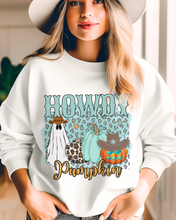 Load image into Gallery viewer, Women's Howdy Pumpkin Sweatshirt, Cute Halloween Crewneck Pullover