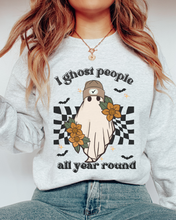 Load image into Gallery viewer, Halloween, I Ghost People All Your Round Retro Design Pullover Sweatshirt