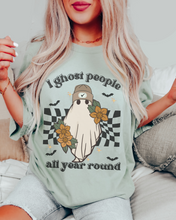 Load image into Gallery viewer, Halloween I Ghost People All Year Round Comfort Colors® T-Shirt, Graphic Tee, Halloween Retro Design print, Fall Tee