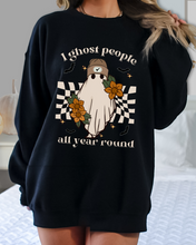 Load image into Gallery viewer, Halloween, I Ghost People All Your Round Retro Design Pullover Sweatshirt