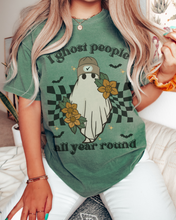 Load image into Gallery viewer, Halloween I Ghost People All Year Round Comfort Colors® T-Shirt, Graphic Tee, Halloween Retro Design print, Fall Tee