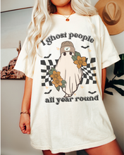 Load image into Gallery viewer, Halloween I Ghost People All Year Round Comfort Colors® T-Shirt, Graphic Tee, Halloween Retro Design print, Fall Tee