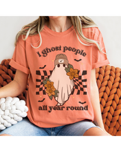 Load image into Gallery viewer, Halloween I Ghost People All Year Round Comfort Colors® T-Shirt, Graphic Tee, Halloween Retro Design print, Fall Tee