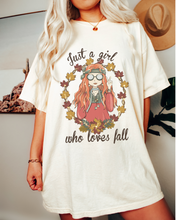 Load image into Gallery viewer, Women's Cute Fall Comfort Colors® T-Shirt, Women's Just A Girl Who Loves Fall Lover T-Shirt