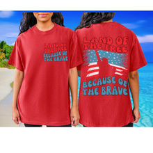 Load image into Gallery viewer, Land Of The Free 4th of July Comfort Colors® T-Shirt, Front and Back Design T-Shirt, Trendy 1970's Statue Of Liberty