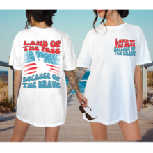 Load image into Gallery viewer, Land Of The Free 4th of July Comfort Colors® T-Shirt, Front and Back Design T-Shirt, Trendy 1970's Statue Of Liberty