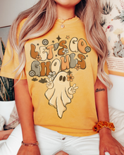 Load image into Gallery viewer, Let's Go Ghouls Halloween Comfort Colors® T-Shirt, Women's Halloween Design Tee, Retro Design T-Shirt