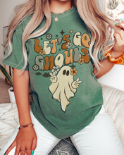 Load image into Gallery viewer, Let's Go Ghouls Halloween Comfort Colors® T-Shirt, Women's Halloween Design Tee, Retro Design T-Shirt