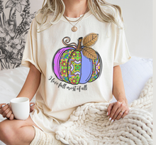 Load image into Gallery viewer, Watercolor Pumpkin Fall Comfort Colors® Hand Drawn Pastel Pumpkin T-Shirt, Women's Shirt