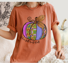 Load image into Gallery viewer, Watercolor Pumpkin Fall Comfort Colors® Hand Drawn Pastel Pumpkin T-Shirt, Women's Shirt