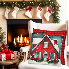 Load image into Gallery viewer, Christmas Pillow Covers, Square Pillow Covers, Cute Christmas Decor Pillowcase Set, Red House, Gnome Truck
