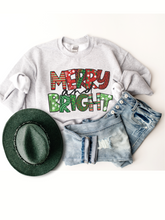 Load image into Gallery viewer, Women's Christmas Merry & Bright Crewneck Sweatshirt Pretty Christmas Pullover