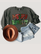 Load image into Gallery viewer, Women's Christmas Merry & Bright Crewneck Sweatshirt Pretty Christmas Pullover