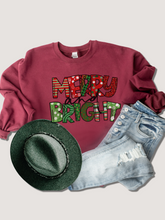 Load image into Gallery viewer, Women's Christmas Merry & Bright Crewneck Sweatshirt Pretty Christmas Pullover