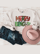 Load image into Gallery viewer, Women's Christmas Merry & Bright Crewneck Sweatshirt Pretty Christmas Pullover
