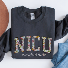 Load image into Gallery viewer, Women's Sweatshirt, NICU Sweatshirt, Nurse Crewneck, Nurses Crewneck Shirt, Gift For Nurse, Nurse Grad Sweatshirt, Varsity Letters Shirt