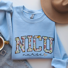 Load image into Gallery viewer, Women's Sweatshirt, NICU Sweatshirt, Nurse Crewneck, Nurses Crewneck Shirt, Gift For Nurse, Nurse Grad Sweatshirt, Varsity Letters Shirt