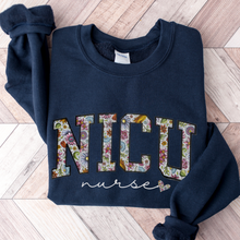 Load image into Gallery viewer, Women's Sweatshirt, NICU Sweatshirt, Nurse Crewneck, Nurses Crewneck Shirt, Gift For Nurse, Nurse Grad Sweatshirt, Varsity Letters Shirt