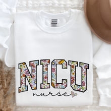Load image into Gallery viewer, Women's Sweatshirt, NICU Sweatshirt, Nurse Crewneck, Nurses Crewneck Shirt, Gift For Nurse, Nurse Grad Sweatshirt, Varsity Letters Shirt