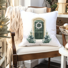 Load image into Gallery viewer, Christmas Pillowcovers, Rustic Country Square covers, Country Farmhouse Decor Pillowcase Set, Watercolor Designs