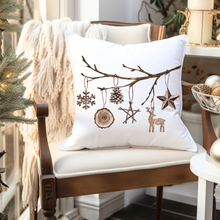 Load image into Gallery viewer, Christmas Pillowcovers, Rustic Country Square covers, Country Farmhouse Decor Pillowcase Set, Watercolor Designs