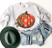 Load image into Gallery viewer, Women's Fall Hand Drawn Pumpkin Design Pullover Sweatshirt
