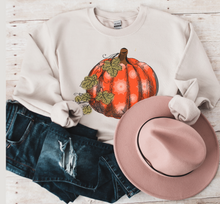 Load image into Gallery viewer, Women's Fall Hand Drawn Pumpkin Design Pullover Sweatshirt