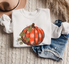 Load image into Gallery viewer, Women's Fall Hand Drawn Pumpkin Design Pullover Sweatshirt