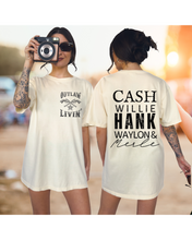 Load image into Gallery viewer, Outlaw Livin' Comfort Colors® Shirt, Cash Willie Hank Waylon T-Shirt, Garment Dyed, Country Music Festival Tee