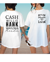Load image into Gallery viewer, Outlaw Livin' Comfort Colors® Shirt, Cash Willie Hank Waylon T-Shirt, Garment Dyed, Country Music Festival Tee