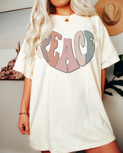 Load image into Gallery viewer, Peace Heart Comfort Colors® Shirt, Women's Summer T-Shirt, Garment Dyed, Boho, Retro Seventies Design Tee