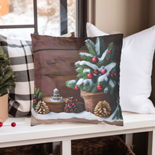 Load image into Gallery viewer, Christmas Pillow Covers, Rustic Country Square covers, Farmhouse Decor Pillowcases Set, Farmhouse Landscapes