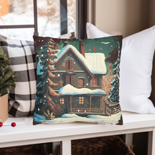 Load image into Gallery viewer, Christmas Pillow Covers, Rustic Country Square covers, Farmhouse Decor Pillowcases Set, Farmhouse Landscapes