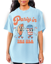 Load image into Gallery viewer, Party In The USA Comfort Colors® Shirt, Trendy 4th of July T-Shirt, Garment Dyed T-Shirt, Retro Inspired T-Shirt