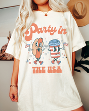 Load image into Gallery viewer, Party In The USA Comfort Colors® Shirt, Trendy 4th of July T-Shirt, Garment Dyed T-Shirt, Retro Inspired T-Shirt