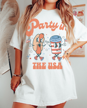 Load image into Gallery viewer, Party In The USA Comfort Colors® Shirt, Trendy 4th of July T-Shirt, Garment Dyed T-Shirt, Retro Inspired T-Shirt